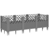  Cvetlično korito z zatiči svetlo sivo 123,5x43,5x43,5cm PP | Shoptok.si
