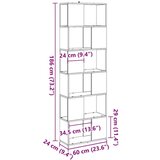 vidaXL Ormarić za knjige/Sobna pregrada Artisan hrast 60x24x186 cm | shoptok.hr