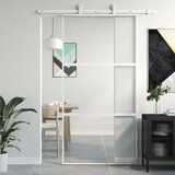 vidaXL Klizna vrata bijela 102 5x205 cm od kaljenog stakla i aluminija | shoptok.hr