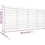 vidaXL Stensko posteljno vzglavje sivo 166x3x91,5 cm trdna borovina | Shoptok.si