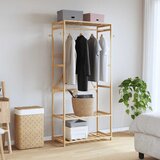  Stalak za odjeću s policama 80x40x175 cm od bambusa | shoptok.hr