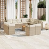 Maison Chic Seti vrtnega pohištva - Vrtna garnitura - Vrtni pohištvo set 13-delna z blazinami bež poli ratan, (21811107) | Shoptok.si