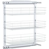 vidaXL Kuhinjska žičana košara s 3 razine srebrna 47 x 25 x 56 cm | shoptok.hr