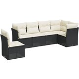 Maison Chic Seti vrtnega pohištva - Vrtna garnitura - Vrtni pohištvo set 6-delna z blazinami črna poli ratan, (21808390) | Shoptok.si