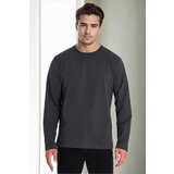 Dewberry 40222 Double Crew Neck Mens Sweatshirt-ANTHRACITE | Shoptok.si