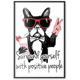  Plakat - Surround Yourself with Positive People 29.7x42 Crni okvir | shoptok.hr
