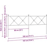  Metalno zamjensko uzglavlje crno 180 cm | shoptok.hr