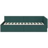  Kutni okvir kreveta Tamnozelena 100 cm x 200 cm tkanina | Shoptok.si