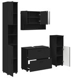  Set namještaja za kupaonicu 4 kom. Crna 35 x 30 x 192 cm | shoptok.hr