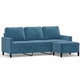 vidaXL Trosjed s tabureom plavi 180 cm baršunasti | shoptok.hr