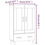  Visoka komoda bijela 70 x 31 x 115 cm od konstruiranog drva | shoptok.hr