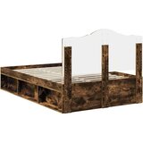  Okvir za krevet s uzglavljem Dimljeni hrast 120 x 190 cm | shoptok.hr