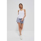 Marisse Cotton Striped Shorts L-Sh-3718 White_Blue Cene