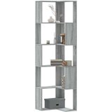 vidaXL Kotna knjižna omara 5-nadstropna siva sonoma 50x50x179 cm | Shoptok.si