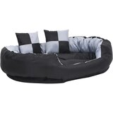 vidaXL Dvostrani perivi jastuk za pse sivo-crni 110 x 80 x 23 cm | shoptok.hr
