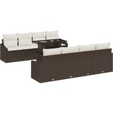  9-dijelni set vrtnog kauča s jastučićima smeđi poli ratan | shoptok.hr