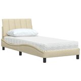  Krevet s madracem Hanko krem 90 x 190 cm od tkanine | shoptok.hr