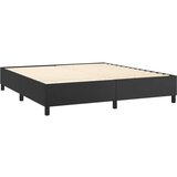  S oprugama i madracem crni 180 x 200 cm od umjetne kože | shoptok.hr