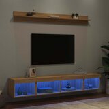  5-dijelni zidni TV elementi s LED svjetlima boja hrasta drveni | shoptok.hr