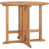 vidaXL zložljiva vrtna jedilna miza Ø90x75 cm trdna tikovina | Shoptok.si
