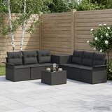  Set sofe 8 kom. Crna Poli Rattan i čelik | shoptok.hr