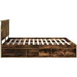  Konstrukcija postelje z vzglavjem Dimljeni oreh 200 x 200 cm, (5000120858) | Shoptok.si