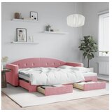 vidaXL Izvlečna dnevna postelja s predali roza 80x200 cm žam Cene