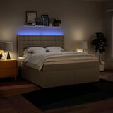  Krevet s oprugama i madracem krem 180x200 cm od tkanine | shoptok.hr