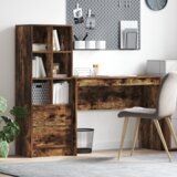 vidaXL Miza z shranjevanjem Dimljen hrast Inženirski les | Shoptok.si