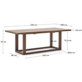 Kave Home Jedilna miza iz masivnega tika v naravni barvi 100x220 cm Sashi – | Shoptok.si