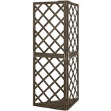 vidaXL kutna rešetka siva 50 x 50 x 145 cm od masivne jelovine | shoptok.hr