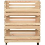 Kolica za povrće 77 x 30 x 80 cm od masivne borovine | shoptok.hr