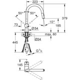 Grohe izvlečna enoročna kuhinjska armatura minta - brushed warm sunset (32321DL2) | Shoptok.si