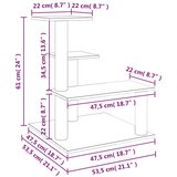  Penjalica za mačke - Kuća za mačke - Grebalica sa stupovima za grebanje tamnosiva 61 cm - Tamno siva | shoptok.hr
