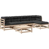  The Living Store Vrtna sedežna garnitura 6-delna z blazinami trdna borovina - Vrtna Sedežna Garnitura, (21451224) | Shoptok.si