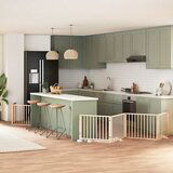 vidaXL Ograda za pse z vrati zložljiva 12 panelov 960 cm topolovina | Shoptok.si