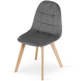 Bora stolica - tamnosivi baršun / prirodne noge x 3 | shoptok.hr