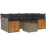 vidaXL 7-dijelni set vrtnih sofa sivi od poliratana | shoptok.hr