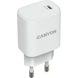 Canyon H-20, PD 20W Input: 100V-240V, Output: 1 port charge: USB-C:PD 20W (5V3A/9V2.22A/12V1.67A) , Eu plug, Over- Voltage , over-heated, over-current and short circuit protection Compliant with CE RoHs,ERP. Size: 80*42.3*30mm, 55g, White - CNE-CHA20W02
