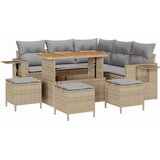  Sjedeća garnitura za vrt 10 kom. 7-Broj sjedala Bež 219 x 219 x 85 cm | Shoptok.si
