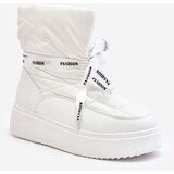 Boto Women's Snow Boots With Decorative Lacing White Siracna | Shoptok.si