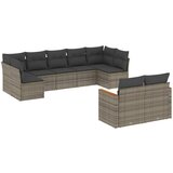  The Living Store Vrtna sedežna garnitura 9-delna z blazinami siv poli ratan - Vrtna Sedežna Garniture, (21443519) | Shoptok.si