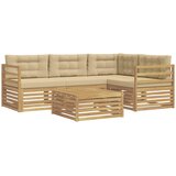 vidaXL Zunanja garnitura za sedenje 5 pcs Bela in bež Poliester, (5000280927) | Shoptok.si