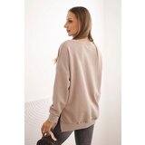 Kesi Women's oversized sweatshirt with long sleeves dark beige | Shoptok.si