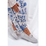 VINCEZA Women's Leather Loafers with Golden Detail Jasnoszare 88007 | shoptok.hr