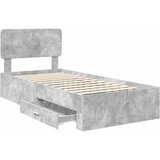  Krevetna konstrukcija s ladicama Betonski sivi 90 x 200 cm Siva 203 x 93 x 90 cm | Shoptok.si