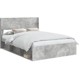  Krevetna konstrukcija s pohranom i uzglavljem Betonska siva 135 x 190 cm | Shoptok.si