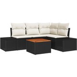 vidaXL 5 Dijelni Vrtni Sofa Set s Jastučićima Crna Poli Ratan Akacija Cijene