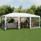 vidaXL Šator za zabave s 10 mrežasta bočna zida bijeli 6x4 m HDPE Cijene