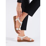 Shelvt Women's white sandals with decorations | Shoptok.si